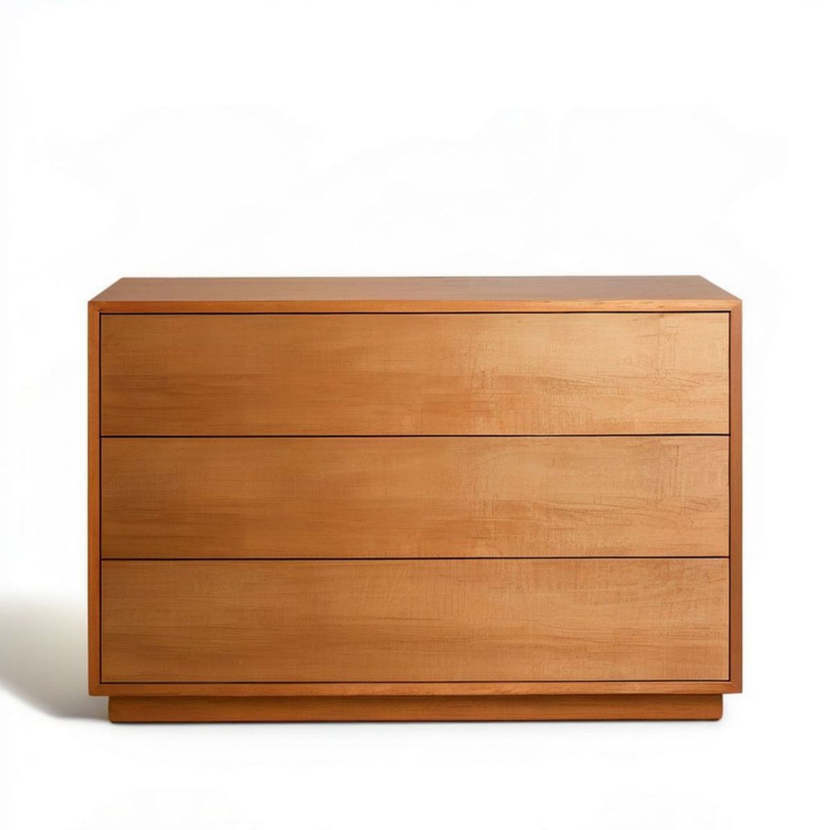 Kommode mit 3 Schubladen, 100 x 45 x 80 cm, Kirschbraun, MDF mit Kirschholzfurnier