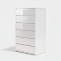 Schmale Kommode mit 6 Schubladen, 40 x 48 x 123 cm, Weiss