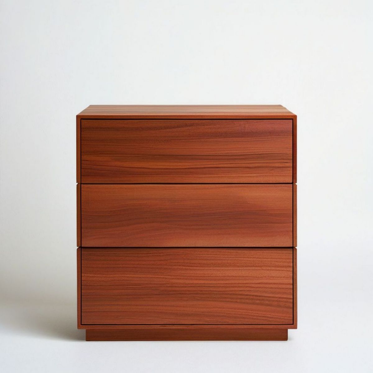 Kommode mit 3 Schubladen, 80 x 45 x 90 cm, Nussbaumfurnier Braun